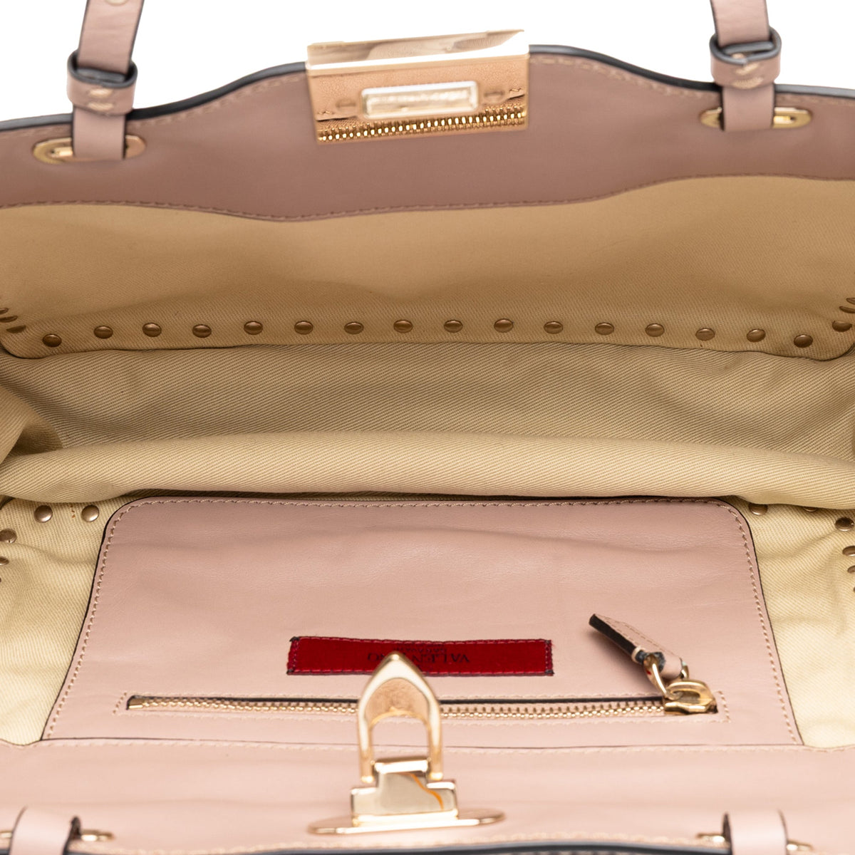 Valentino Small Leather Rockstud Trapeze Satchel