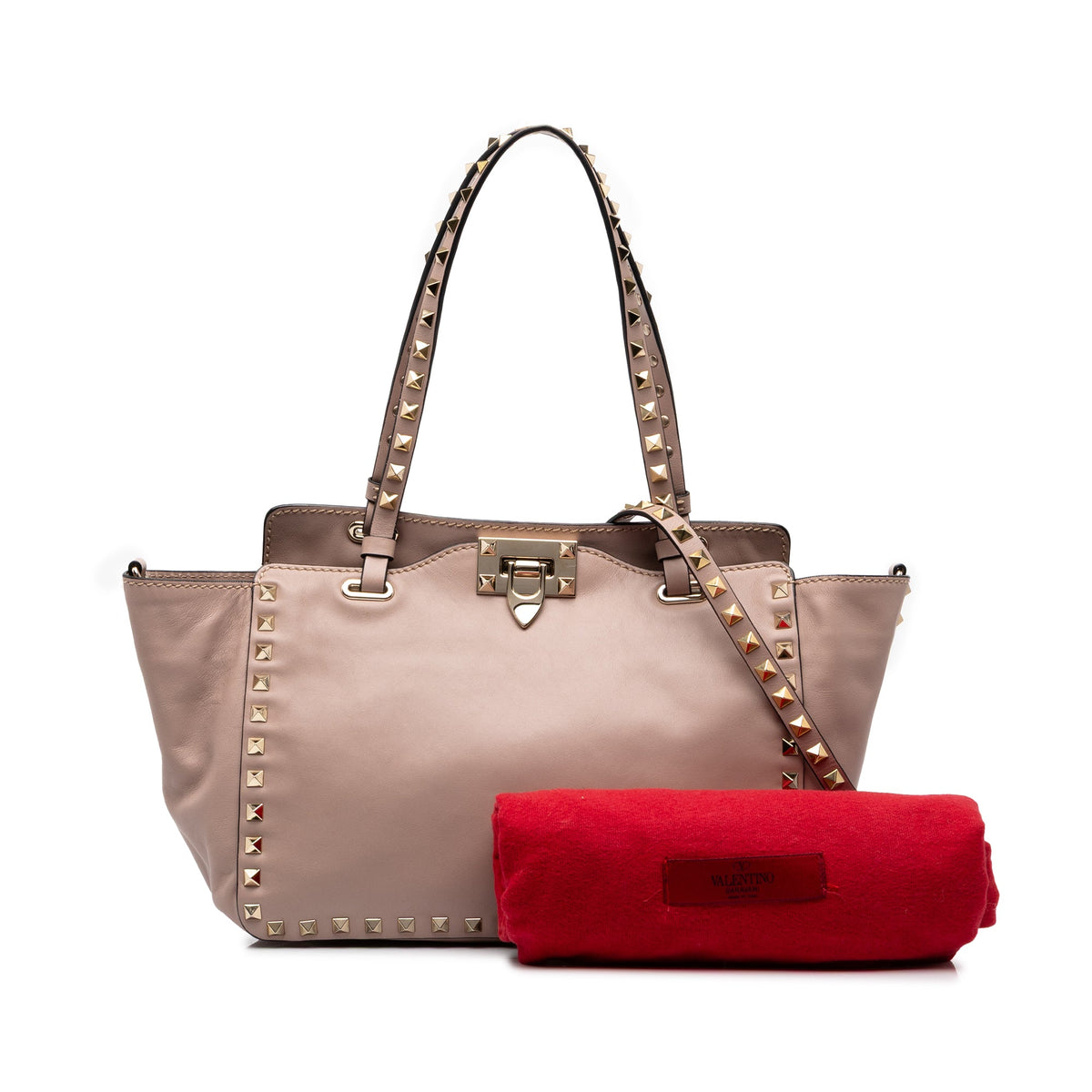 Valentino Small Leather Rockstud Trapeze Satchel