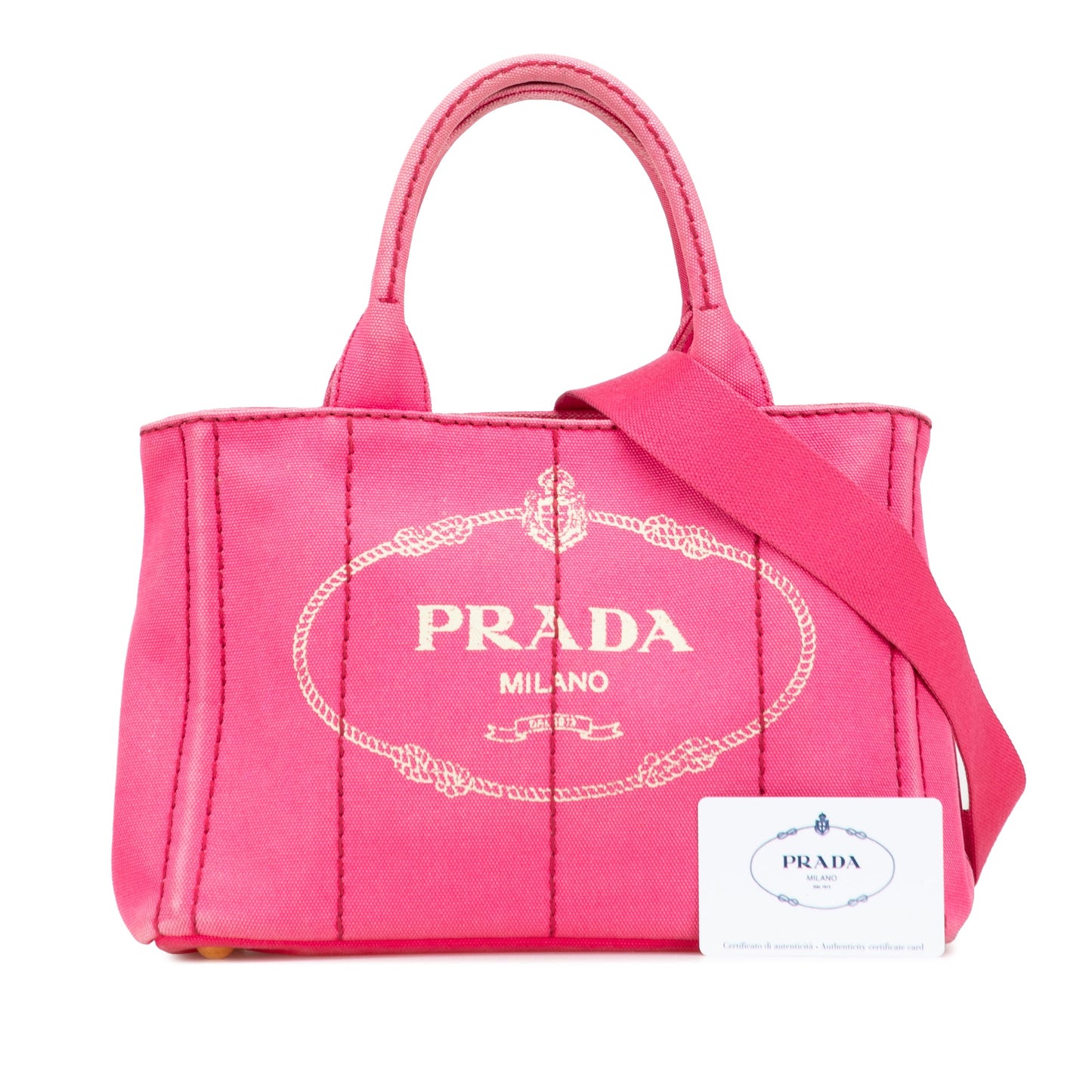 Prada Small Canvas Canapa Logo Satchel