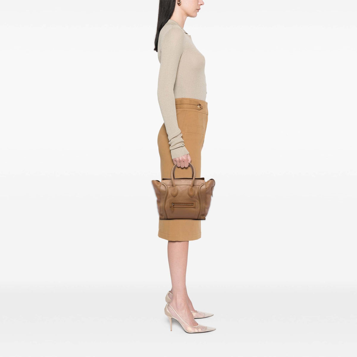 Celine Mini Grained Calfskin Luggage Tote