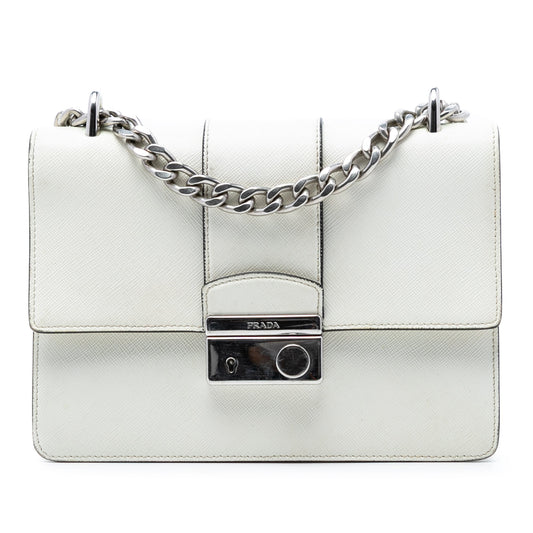 Small Saffiano Sound Lock Chain Crossbody