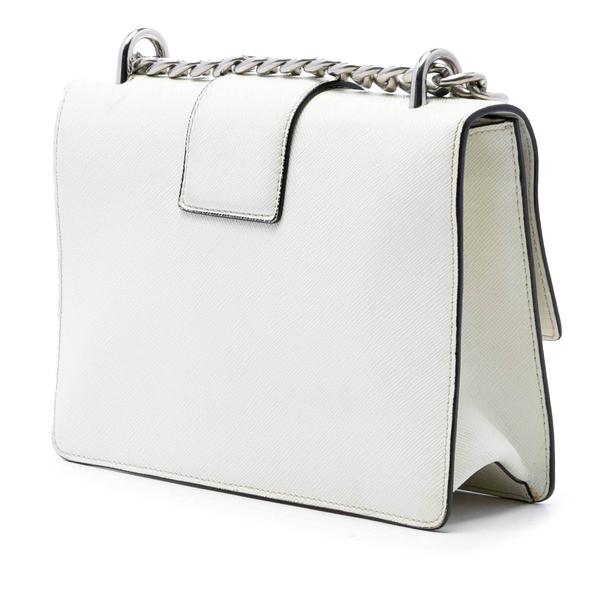 Prada Small Saffiano Sound Lock Chain Crossbody