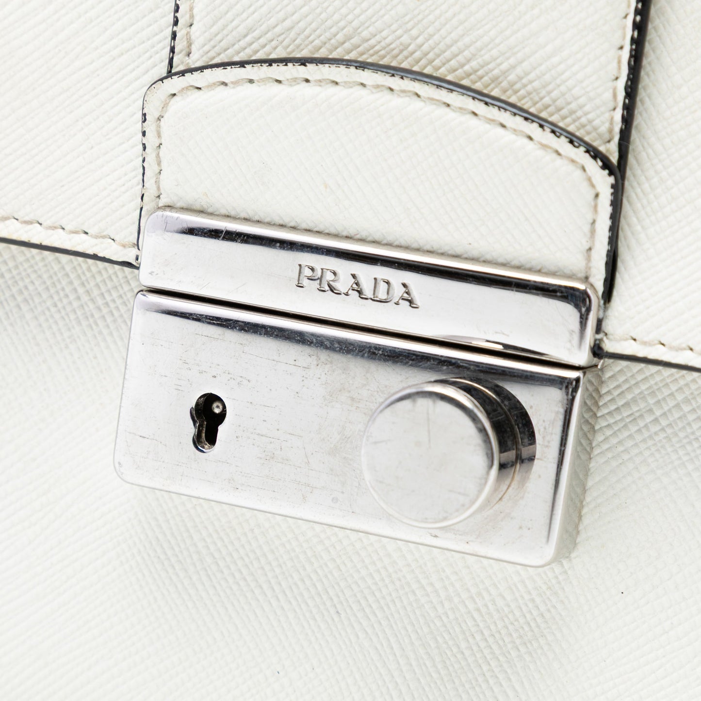Prada Small Saffiano Sound Lock Chain Crossbody