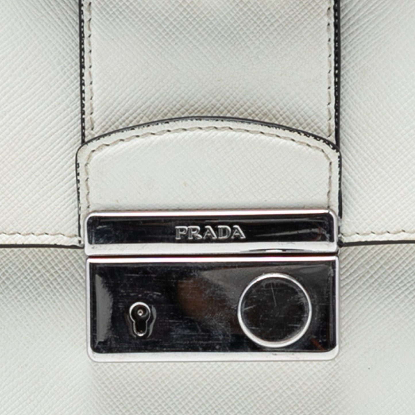 Prada Small Saffiano Sound Lock Chain Crossbody