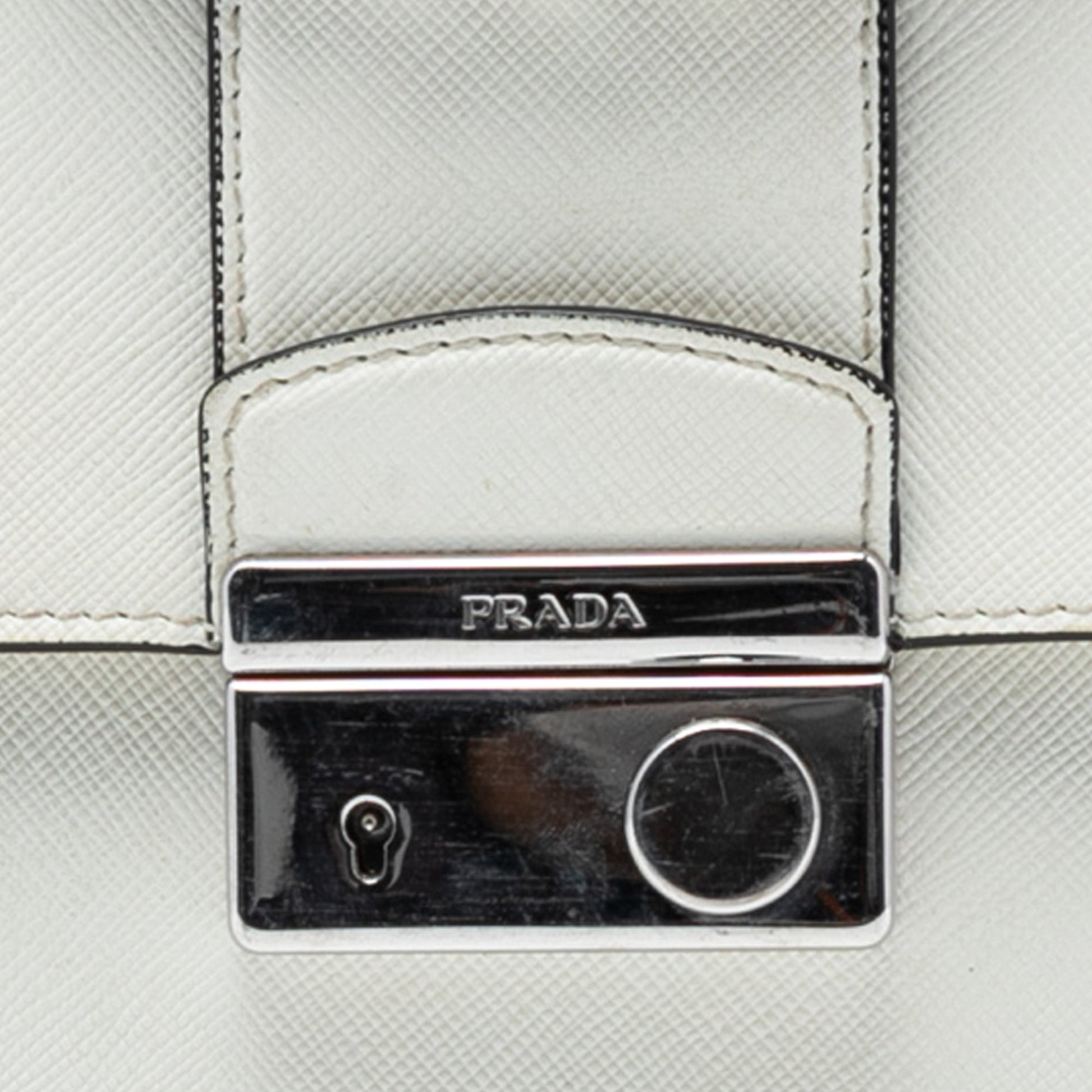 Prada Small Saffiano Sound Lock Chain Crossbody