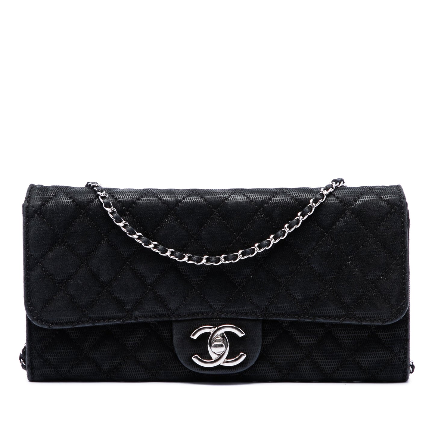 Chanel CC Quilted Iridescent Fabric East West Flap
