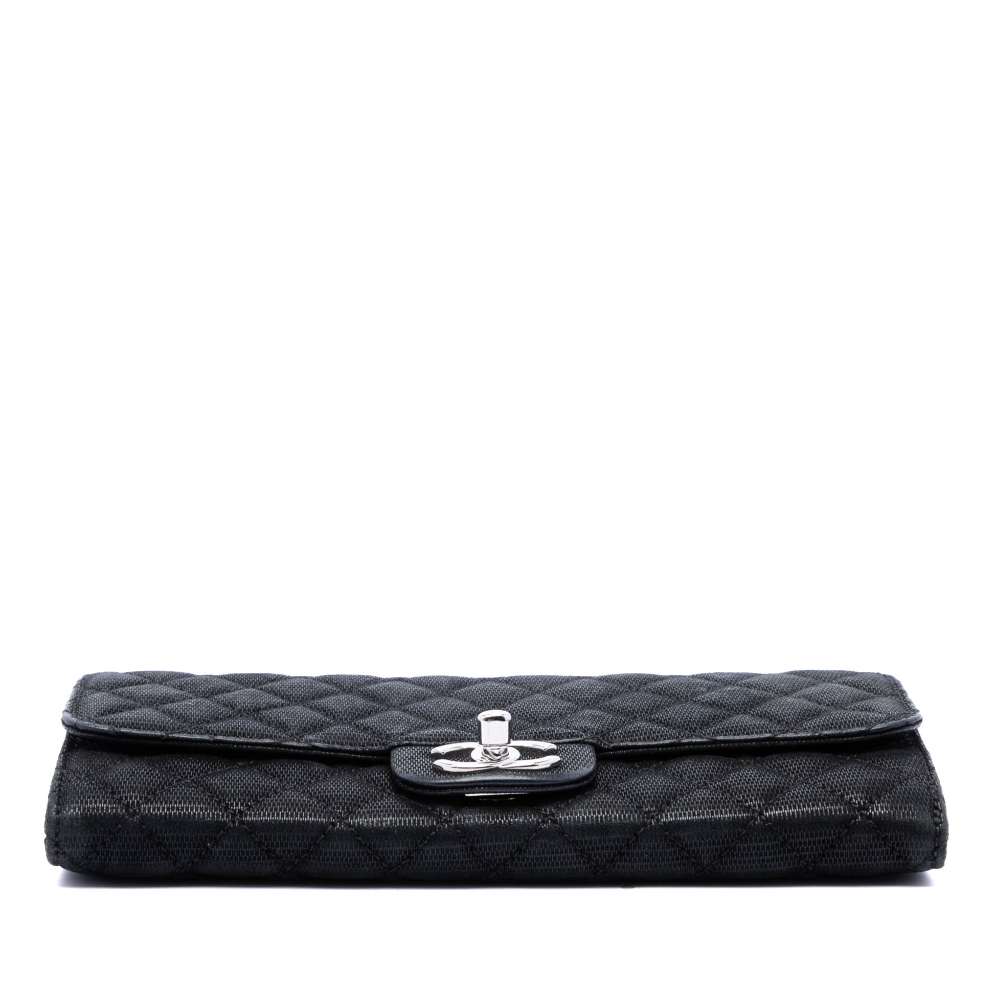 Chanel CC Quilted Iridescent Fabric East West Flap