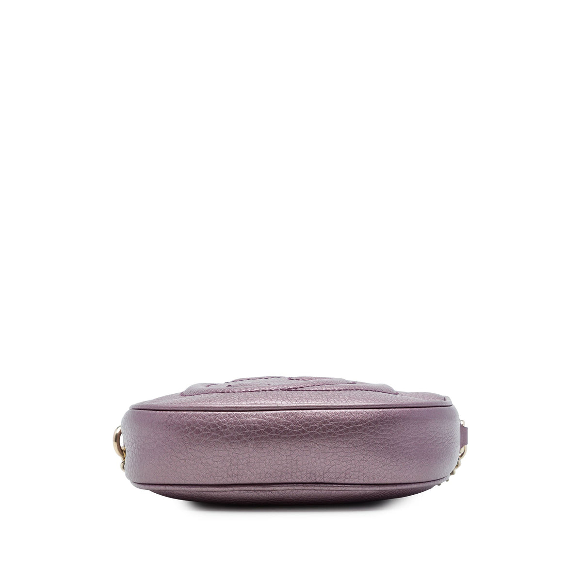 Gucci Mini Metallic Pebbled Calfskin Soho Chain Crossbody — Purple