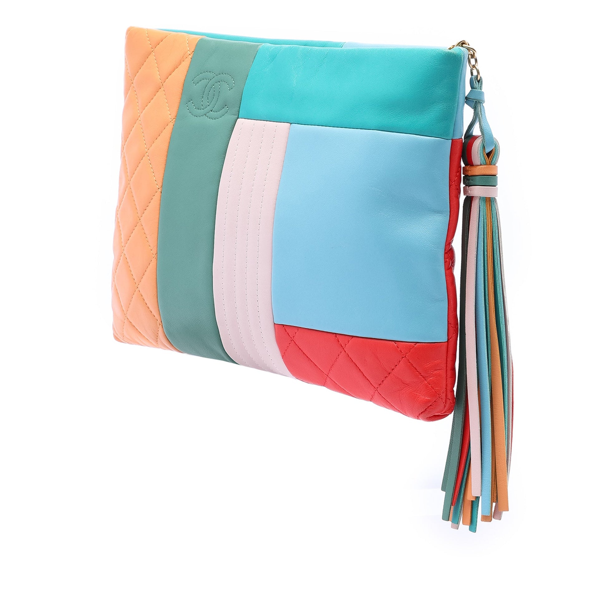 Chanel Medium Lambskin Colorblock Patchwork O Case
