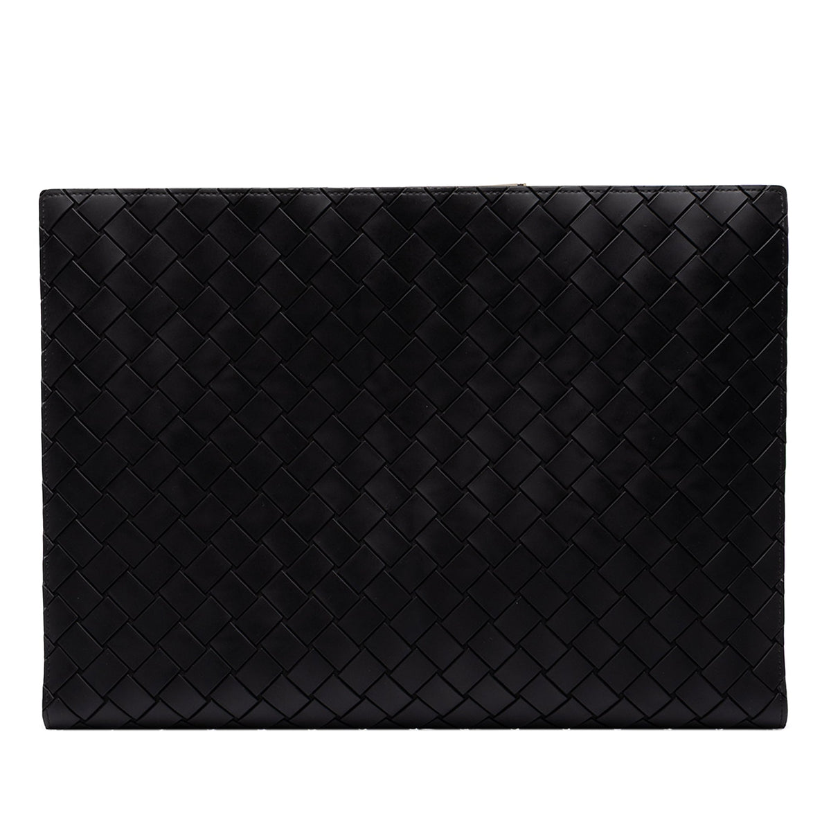 Bottega Veneta Leather Intrecciomirage Document Case — Black