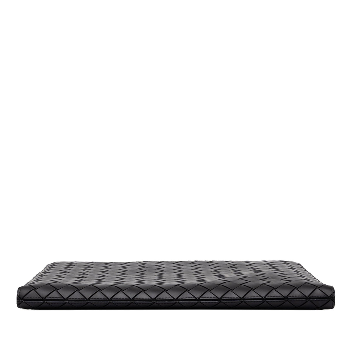 Bottega Veneta Leather Intrecciomirage Document Case — Black