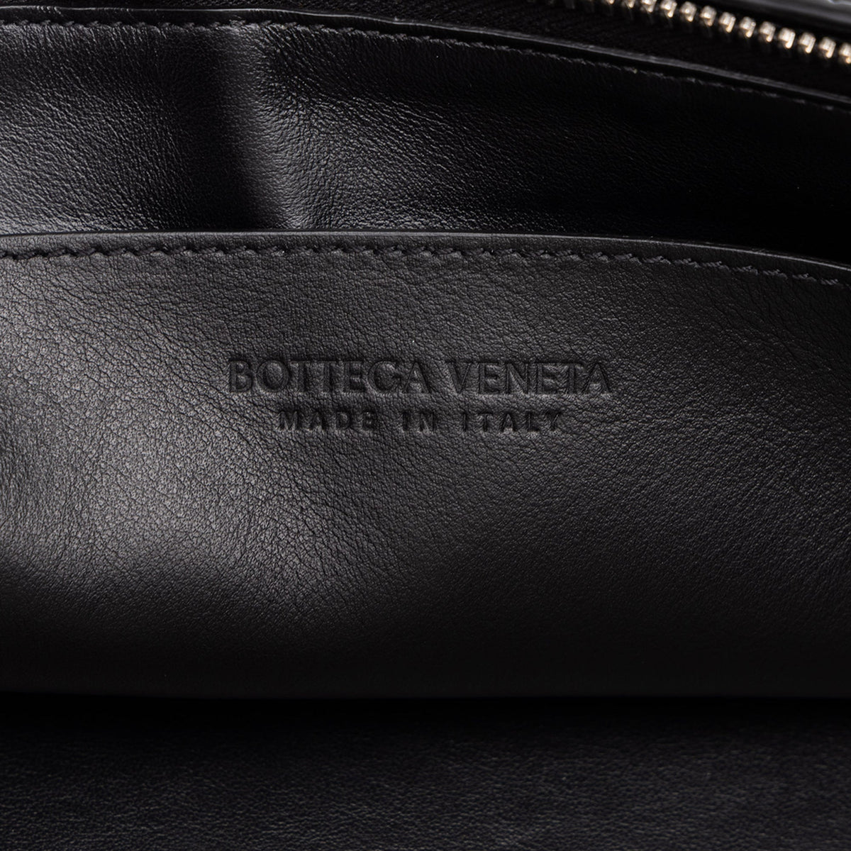 Bottega Veneta Leather Intrecciomirage Document Case — Black
