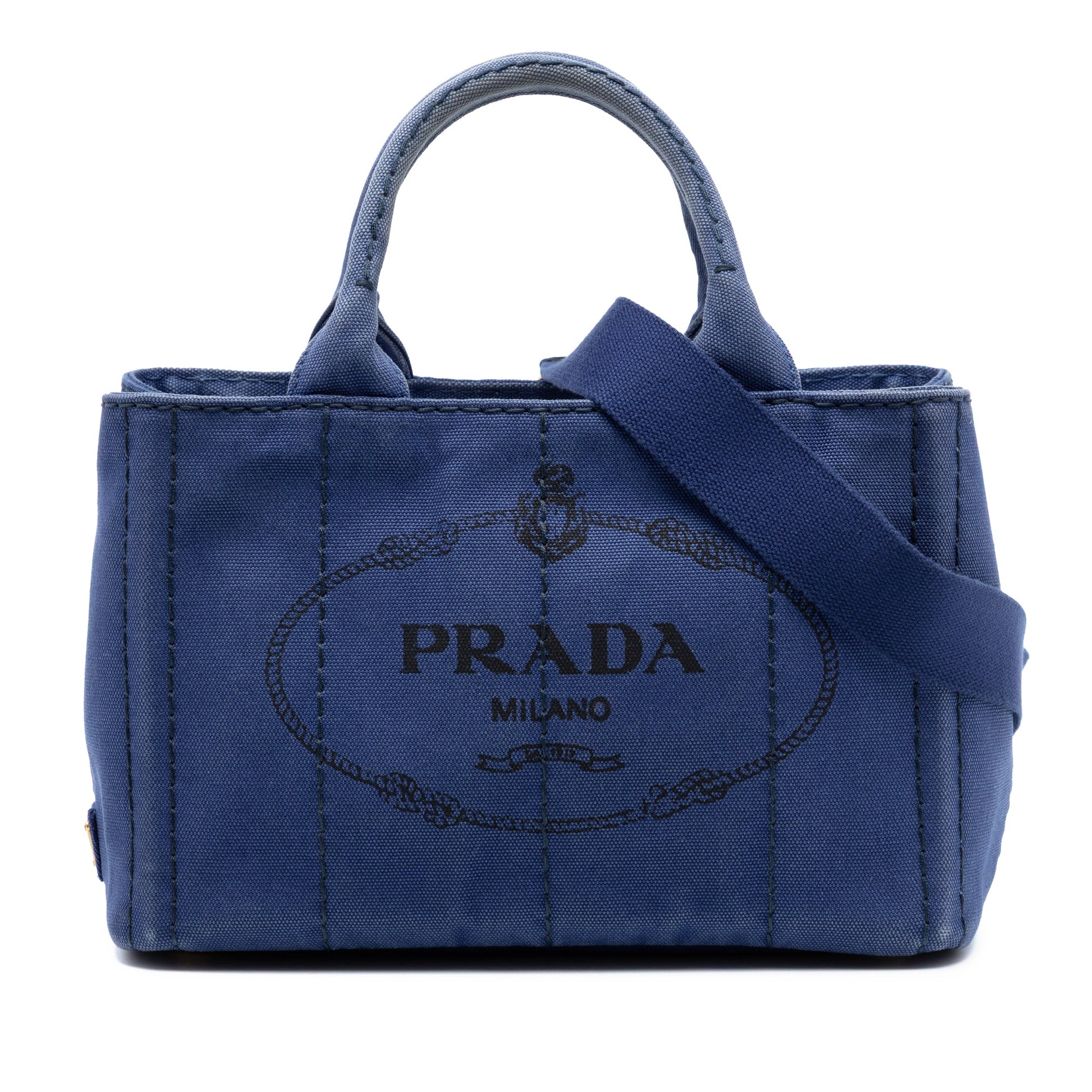 Prada Small Canvas Canapa Logo Satchel