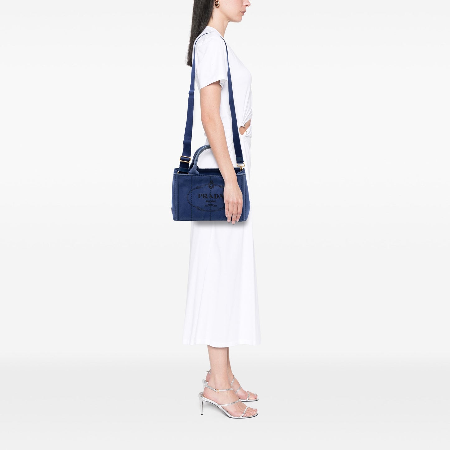 Prada Small Canvas Canapa Logo Satchel