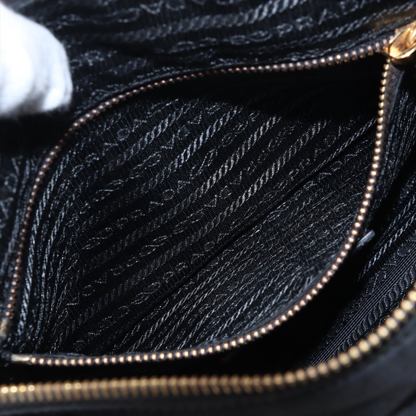 Prada Saffiano Trimmed Tessuto Zip Double Buckle Messenger Bag