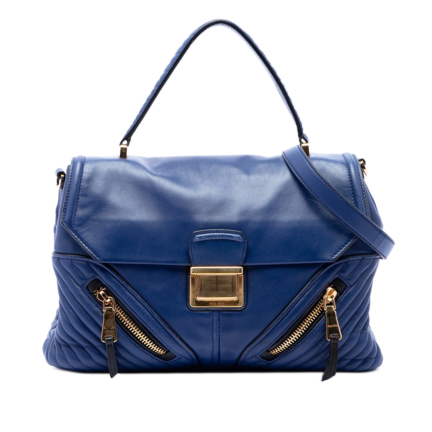 Miu Miu Quilted Nappa Biker Top Handle Bag