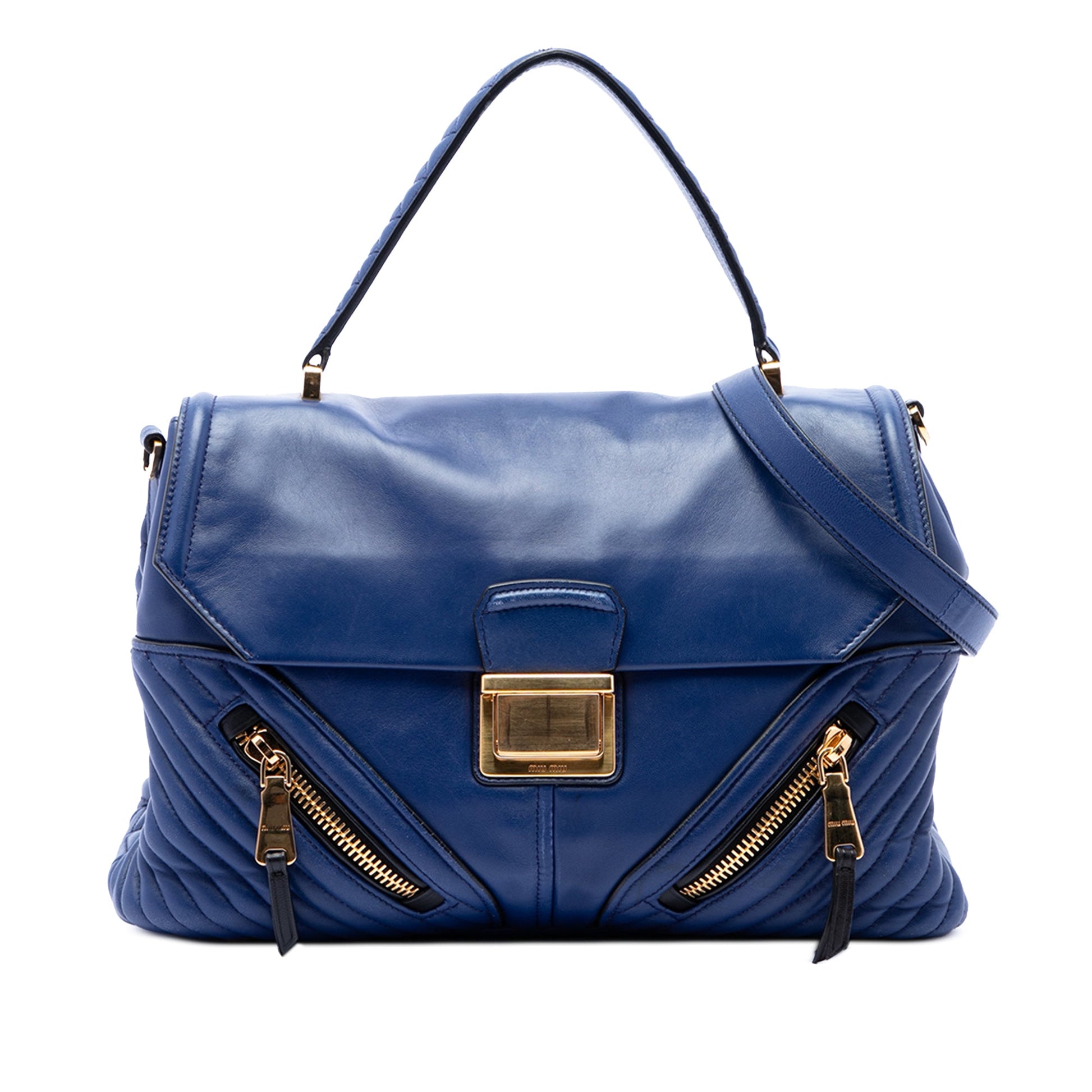 Miu Miu Quilted Nappa Biker Top Handle Bag