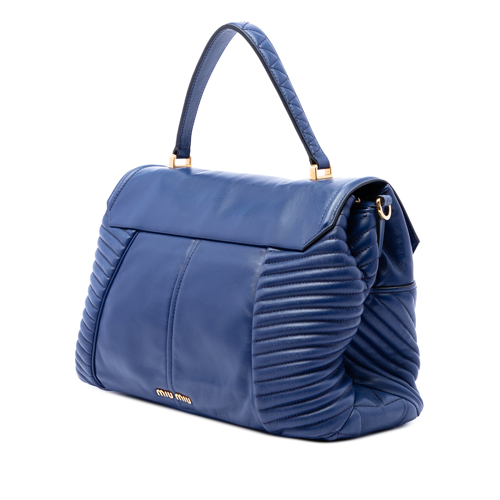 Miu Miu Quilted Nappa Biker Top Handle Bag