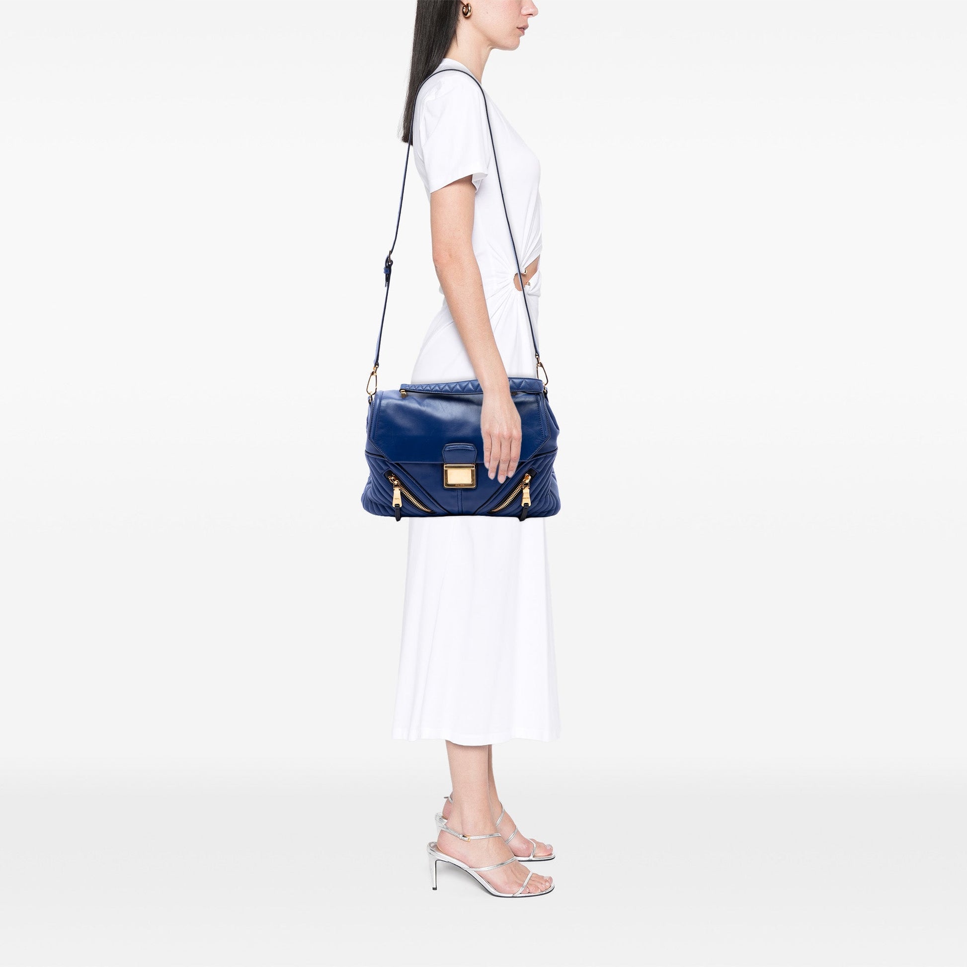 Miu Miu Quilted Nappa Biker Top Handle Bag