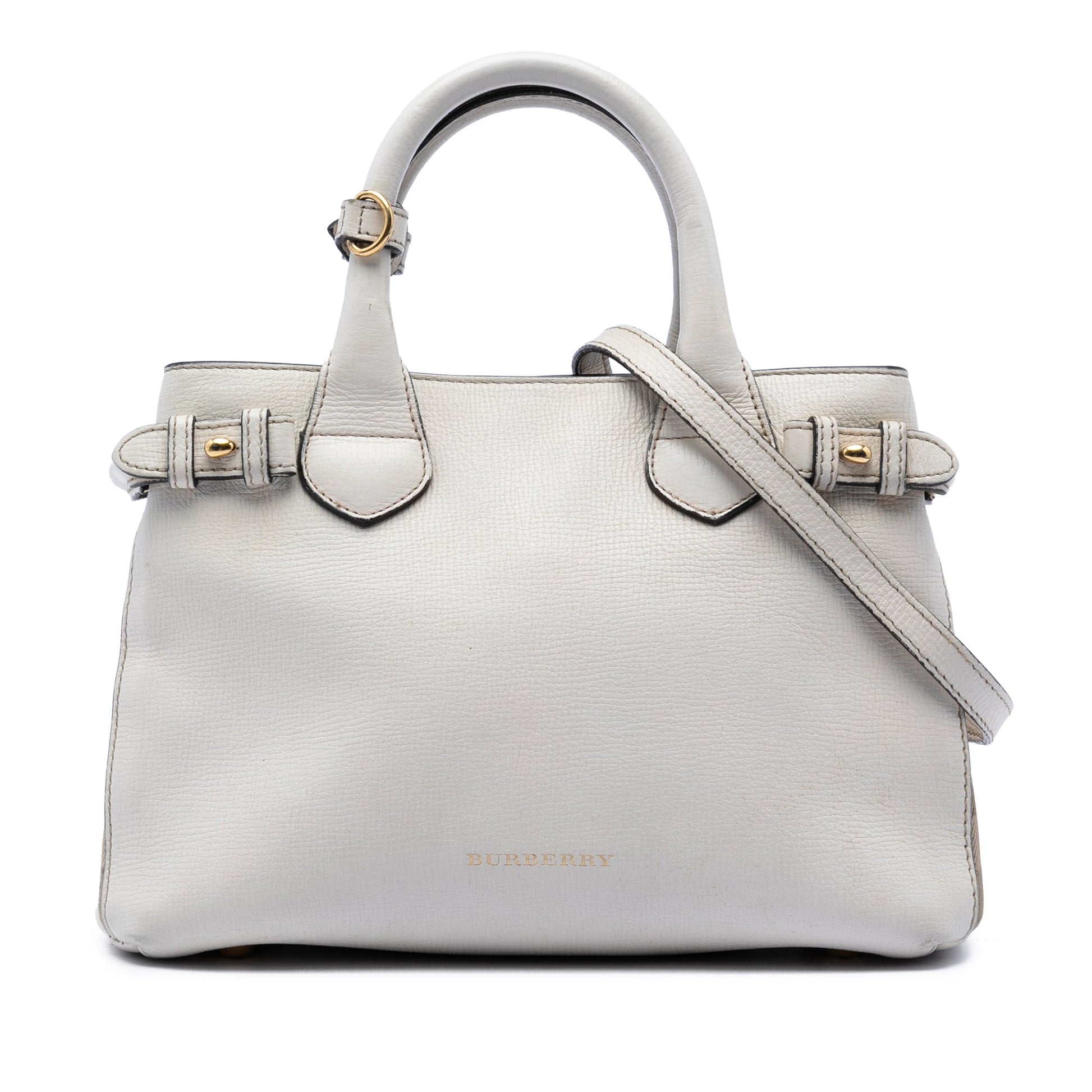 Burberry Small Leather and House Check Banner Satchel