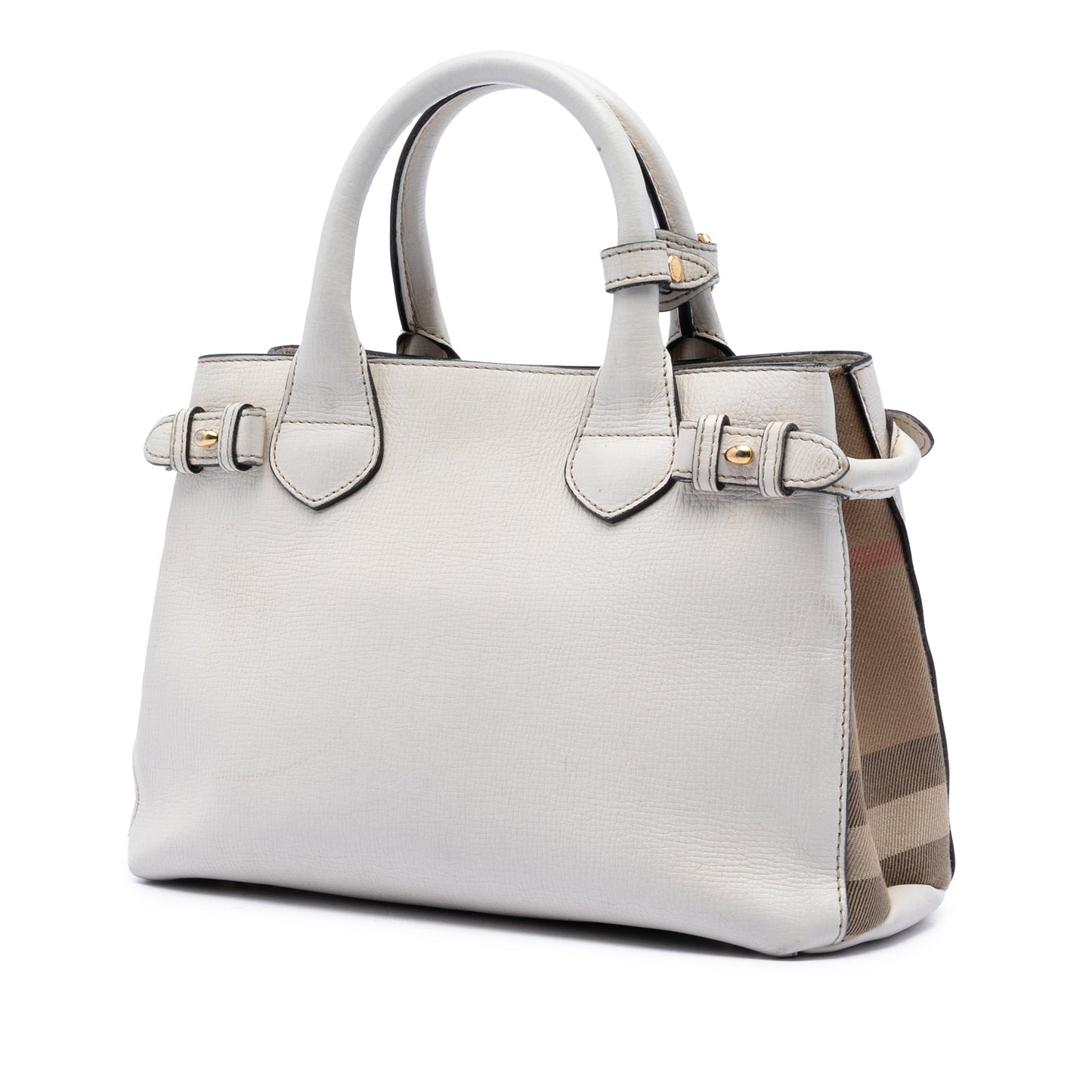 Burberry Small Leather and House Check Banner Satchel