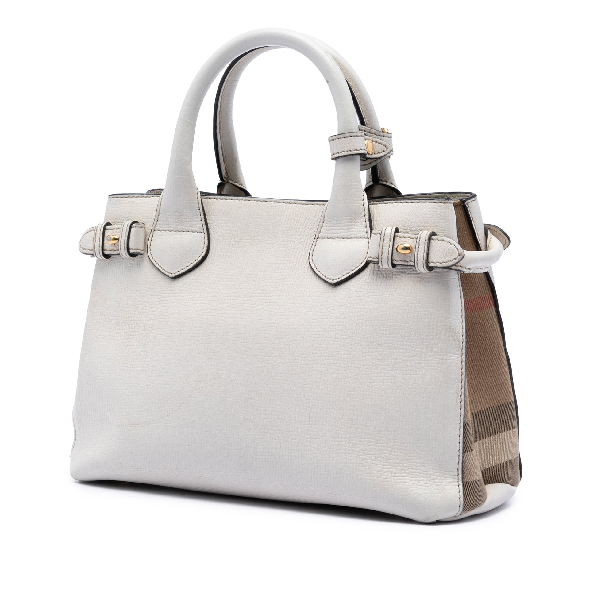 Burberry Small Leather and House Check Banner Satchel
