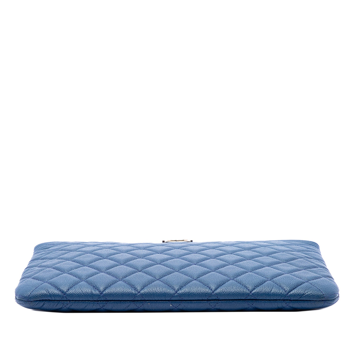 Chanel Medium Quilted Caviar Boy O Case Clutch — Blue
