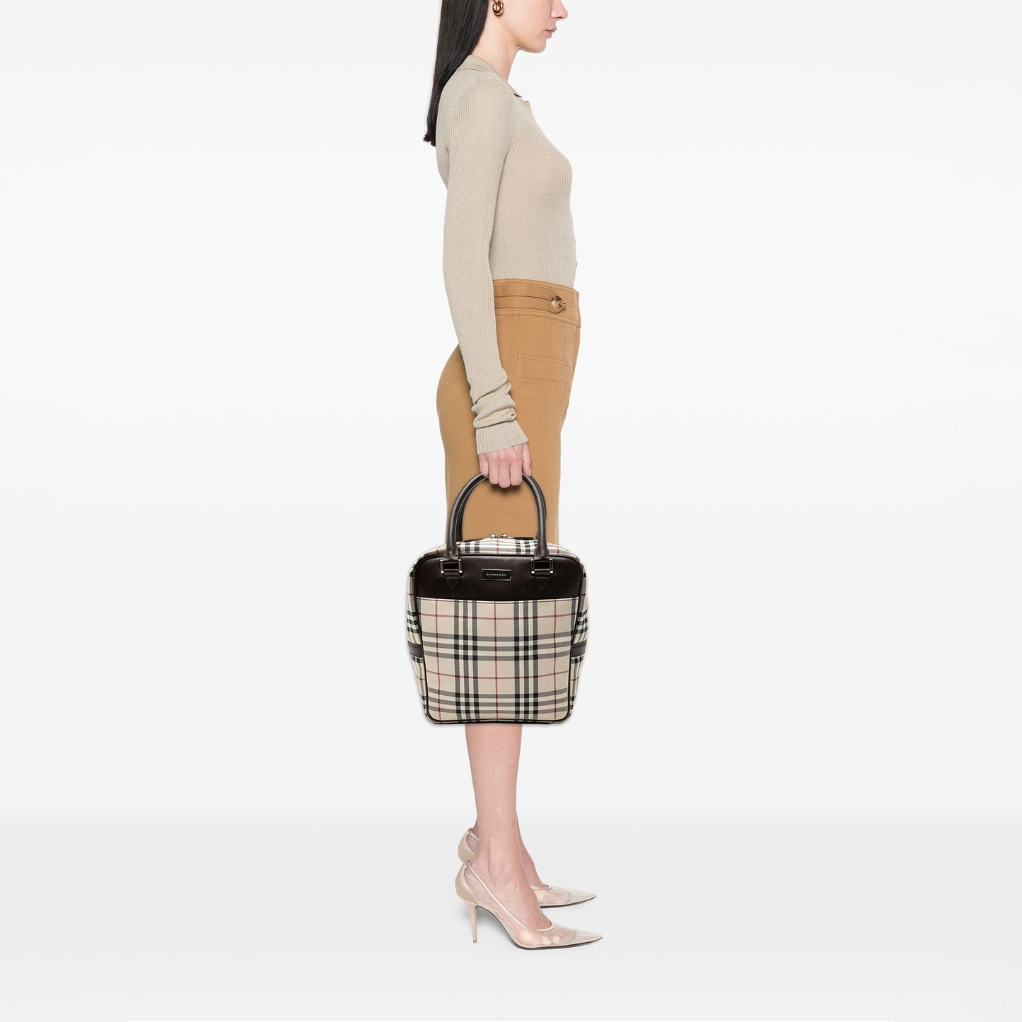 House Check Canvas Handbag