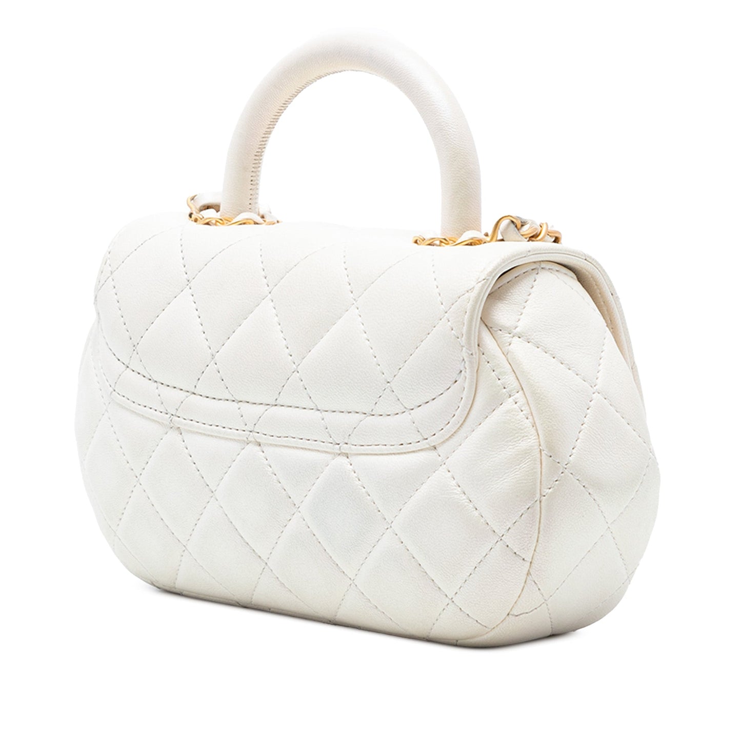 CC Quilted Lambskin Top Handle Bag