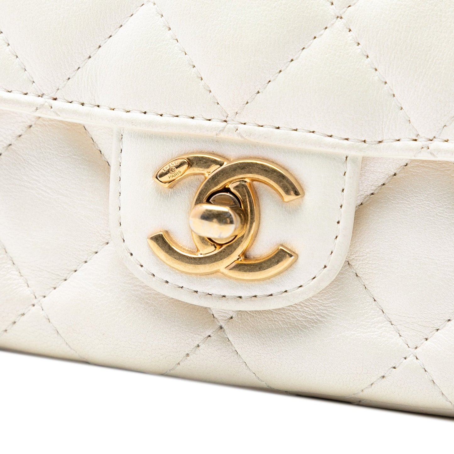 CC Quilted Lambskin Top Handle Bag