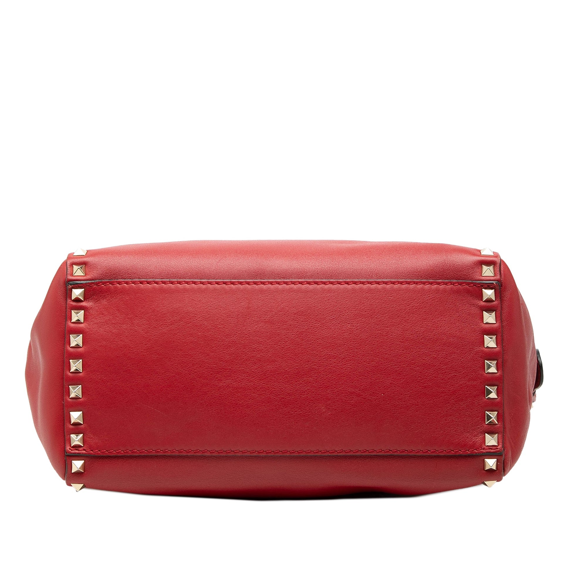 Medium Leather Rockstud Double Handle Tote