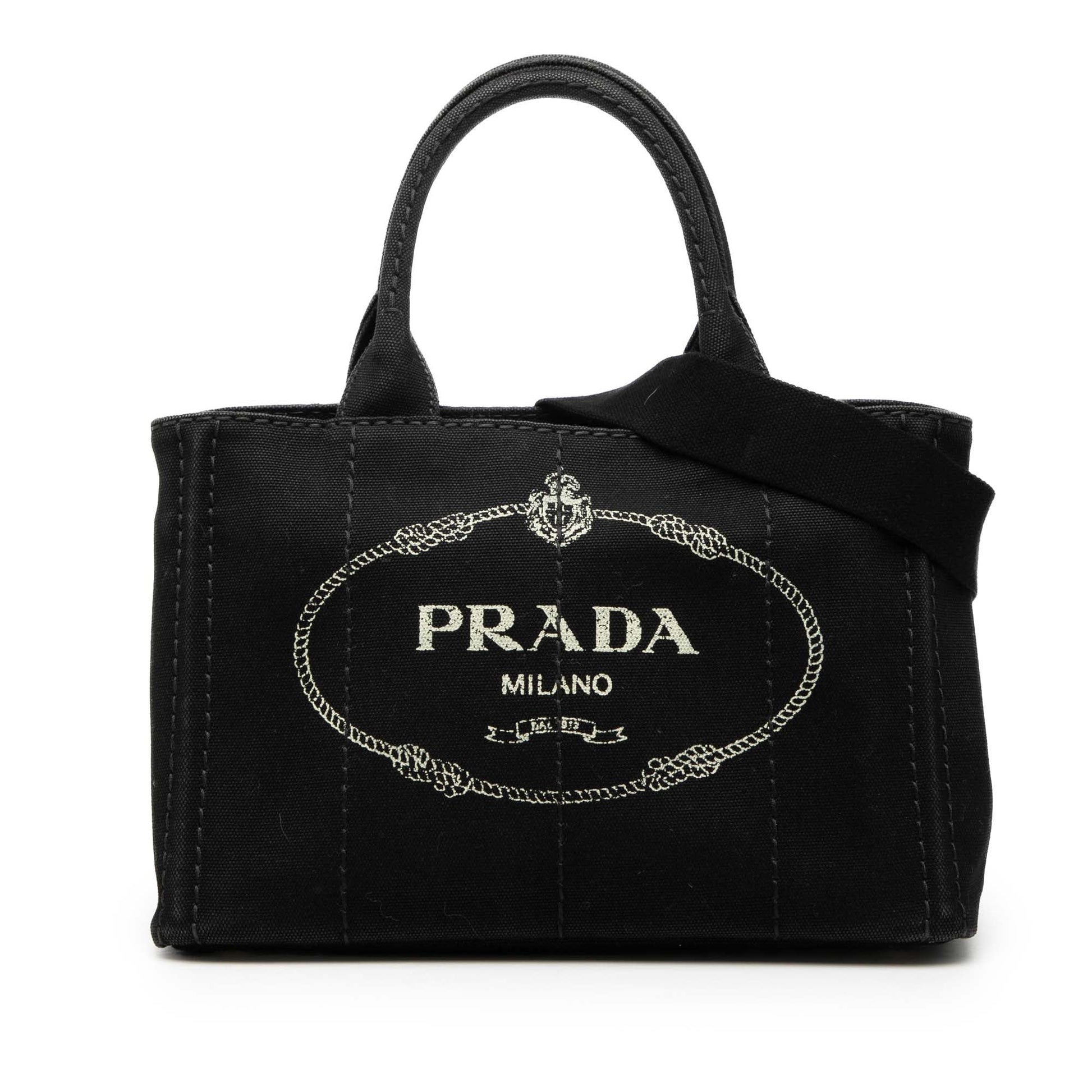 Prada Small Canvas Canapa Logo Satchel