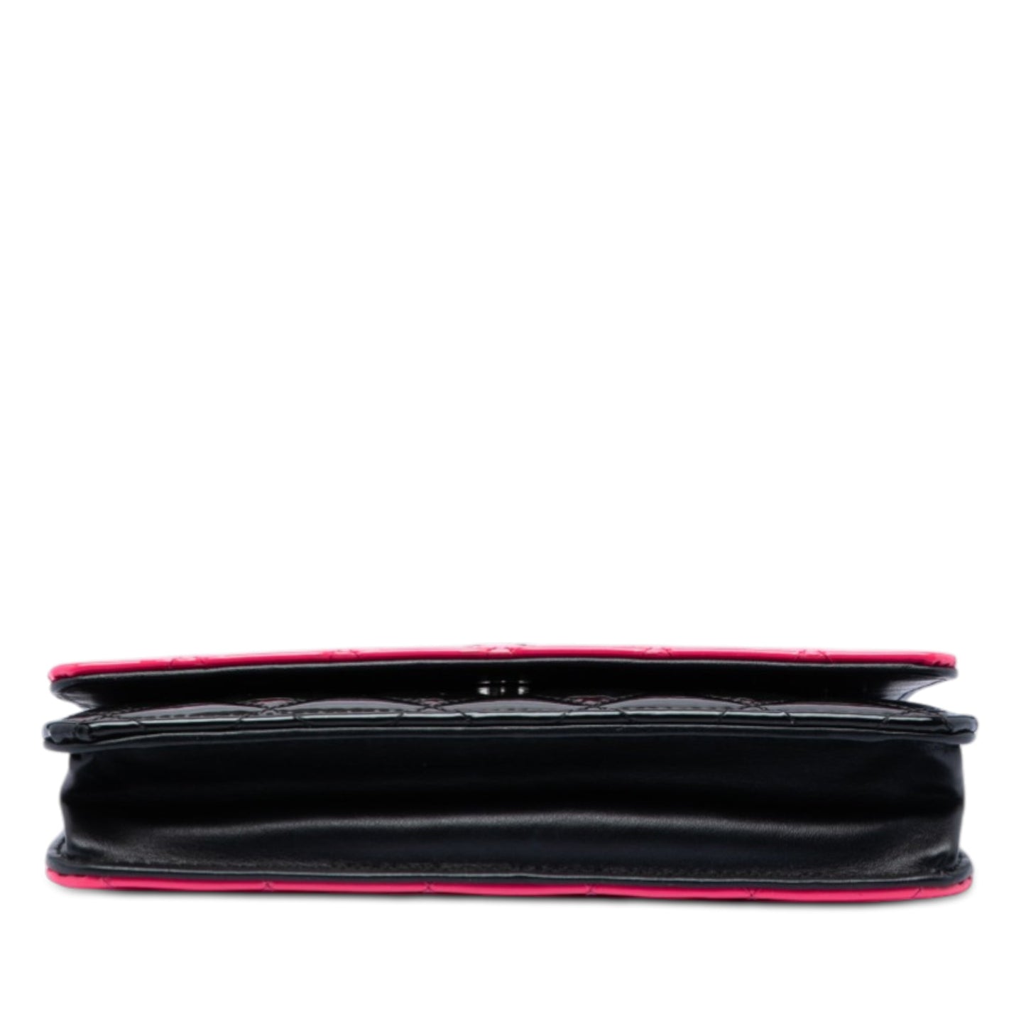 CC Bicolor Quilted Patent Wallet on Chain