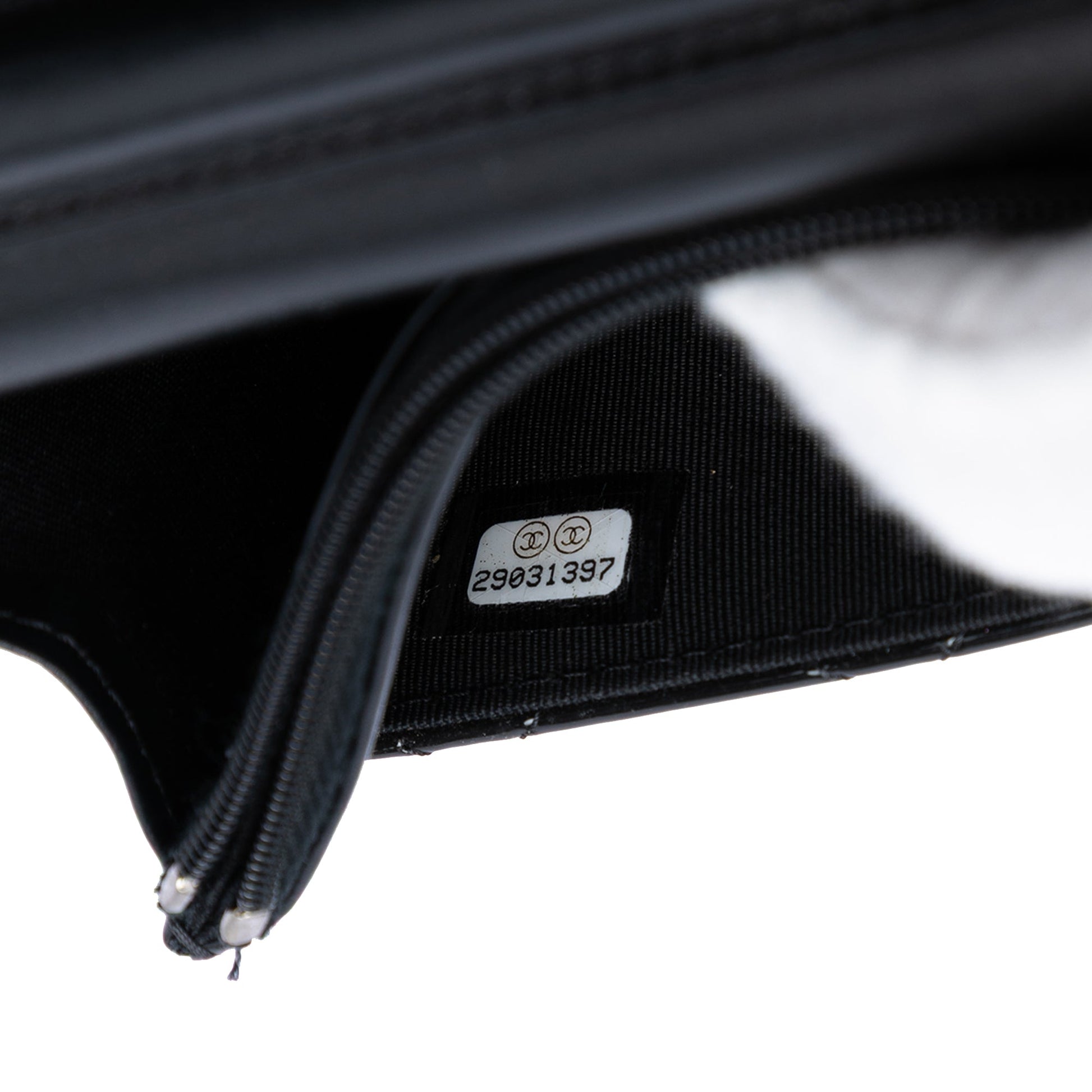 CC Bicolor Quilted Patent Wallet on Chain