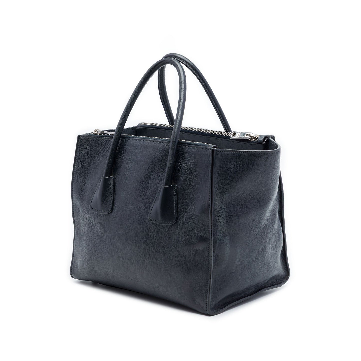 Prada Glace Calf Twin Pocket Double Handle Satchel