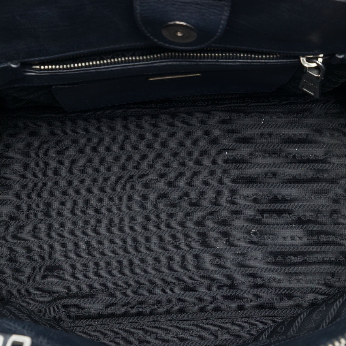 Prada Glace Calf Twin Pocket Double Handle Satchel