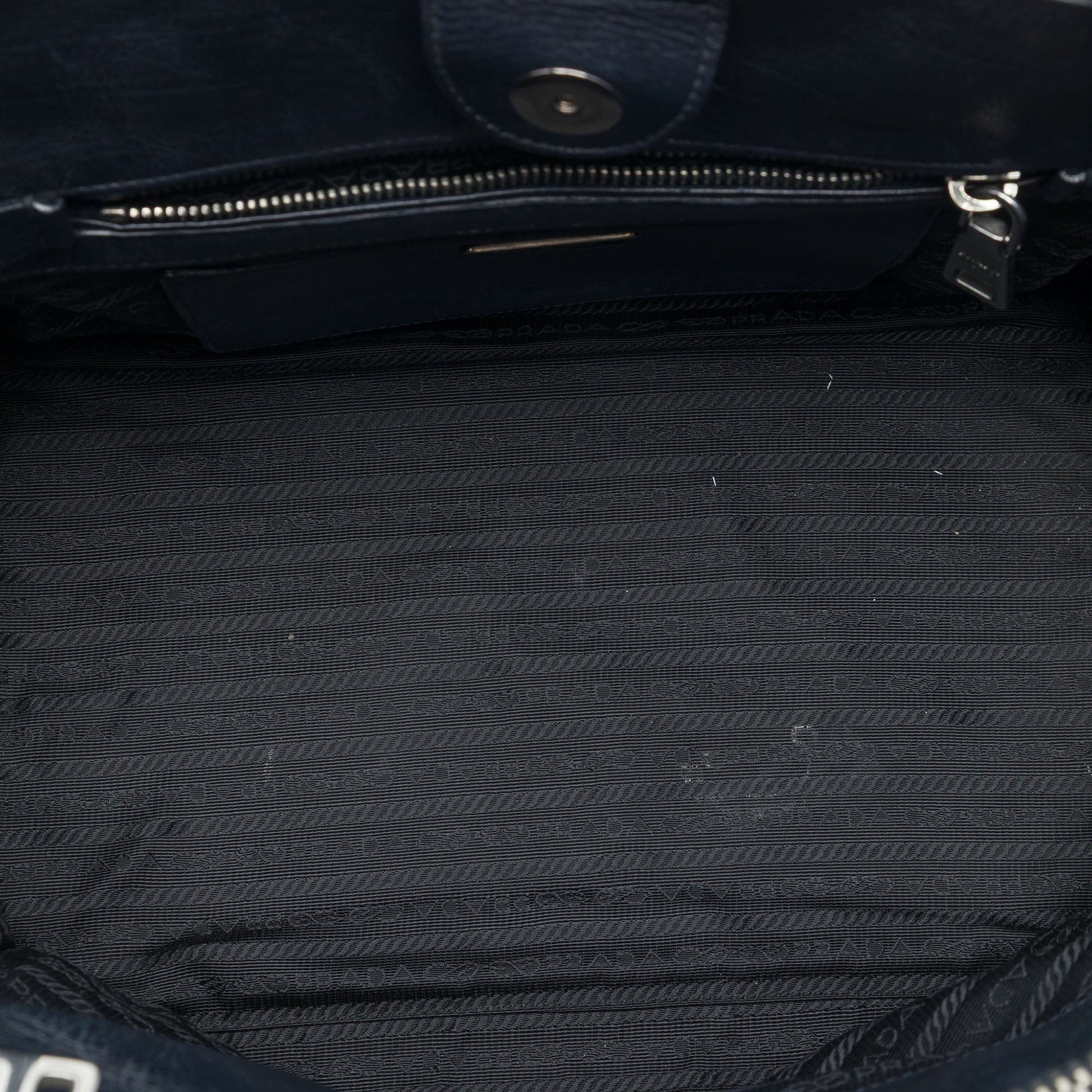 Prada Glace Calf Twin Pocket Double Handle Satchel