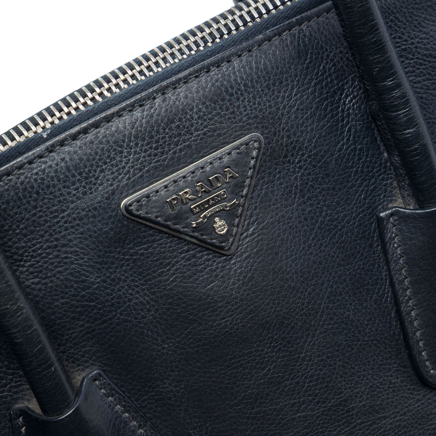 Prada Glace Calf Twin Pocket Double Handle Satchel