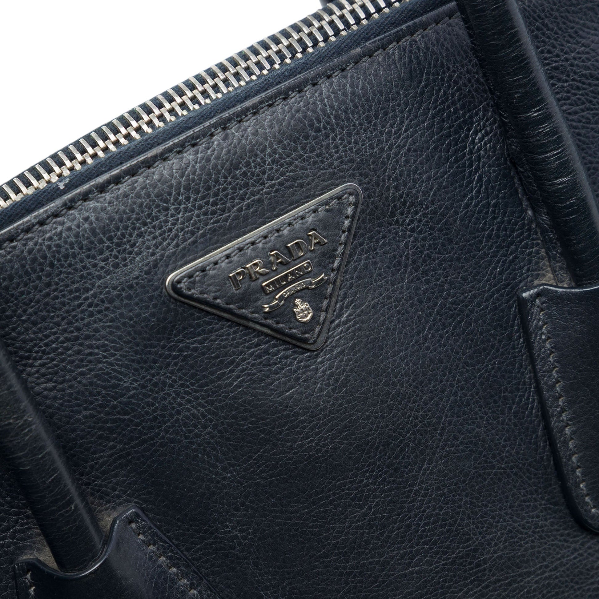 Prada Glace Calf Twin Pocket Double Handle Satchel