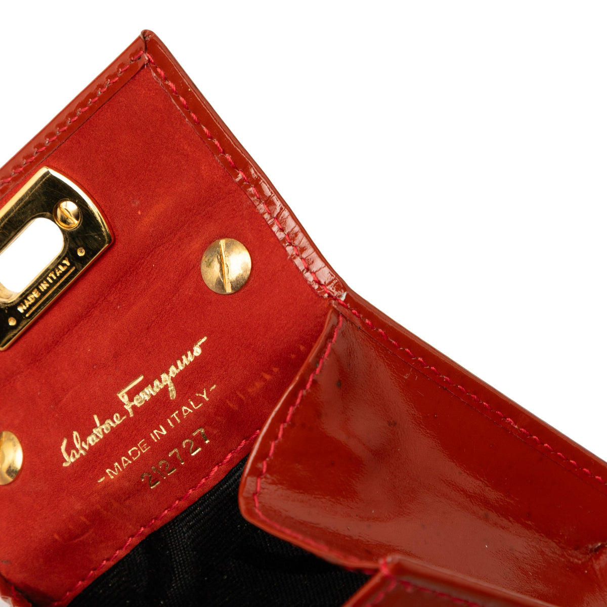 Ferragamo Mini Patent Gancini Lock Chain Bag