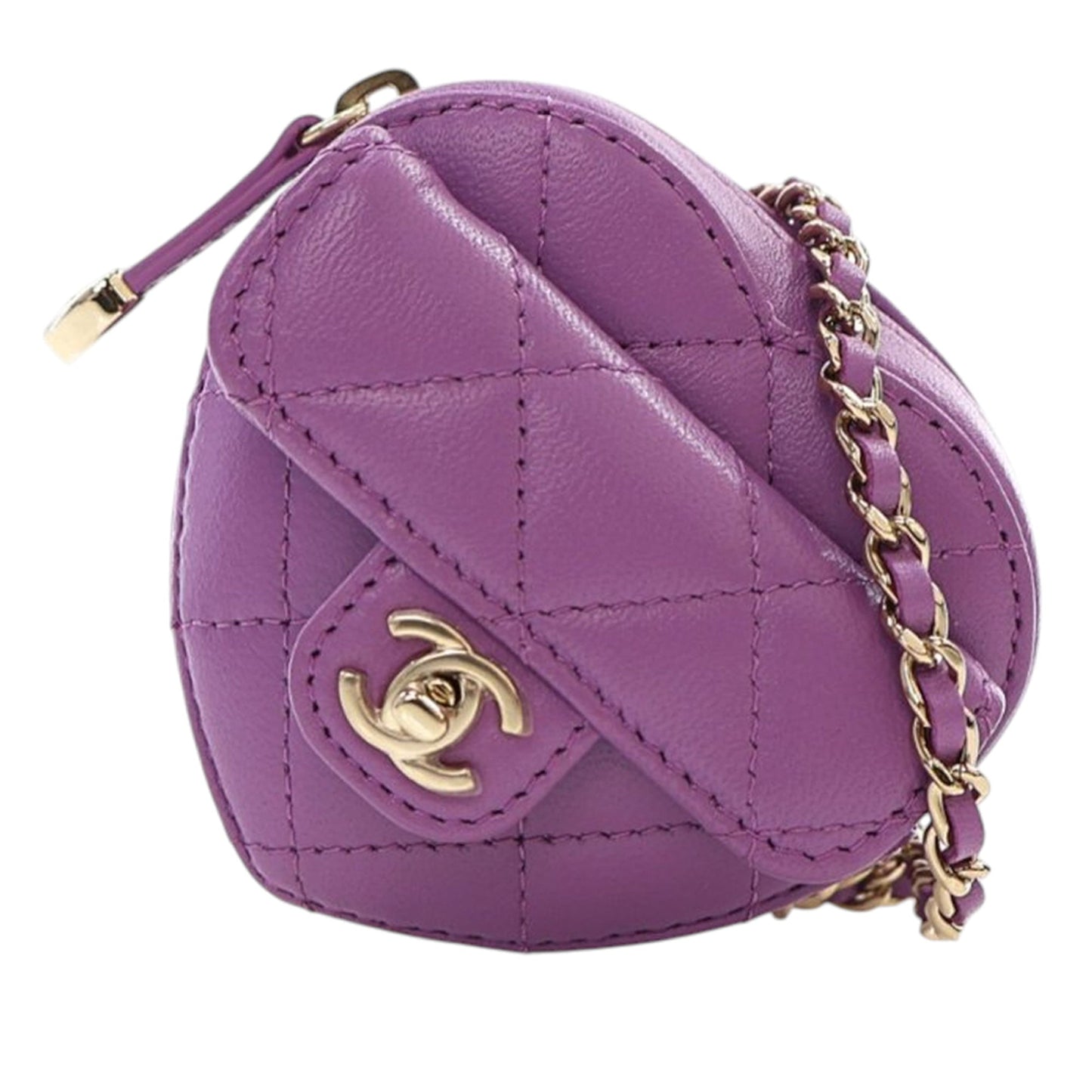 Chanel Lambskin CC in Love Heart Necklace Bag
