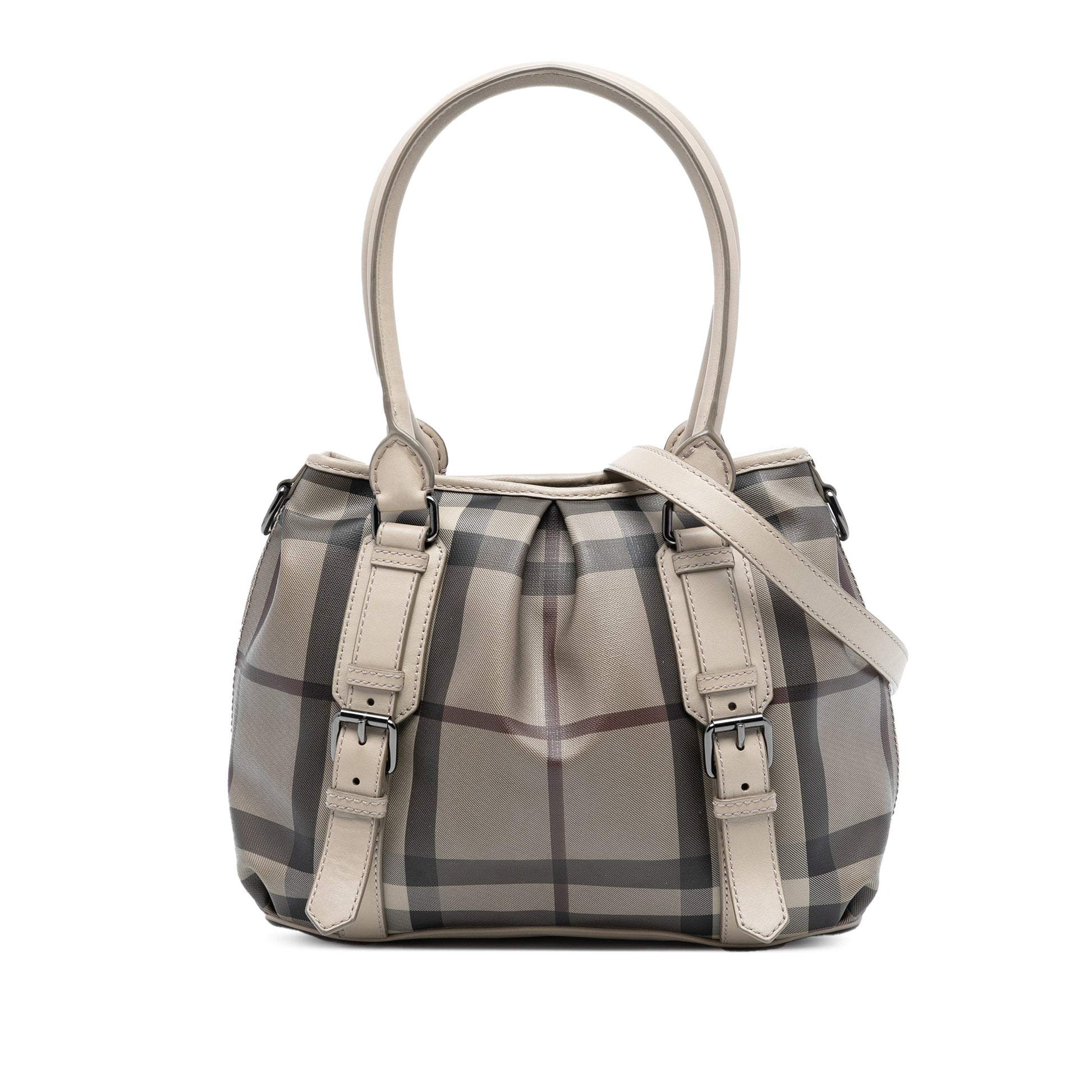 Burberry Small Smoke Check Coated Canvas Northfield Satchel