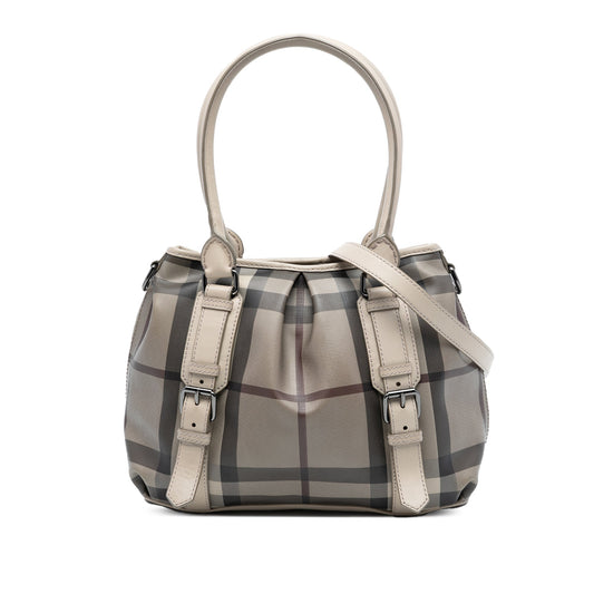 Burberry Small Smoke Check Coated Canvas Northfield Satchel