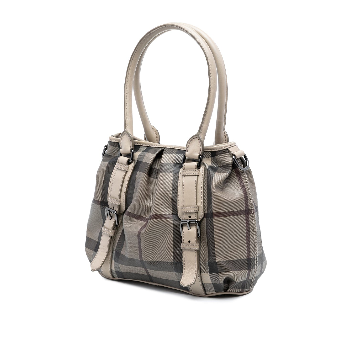 Burberry Small Smoke Check Coated Canvas Northfield Satchel