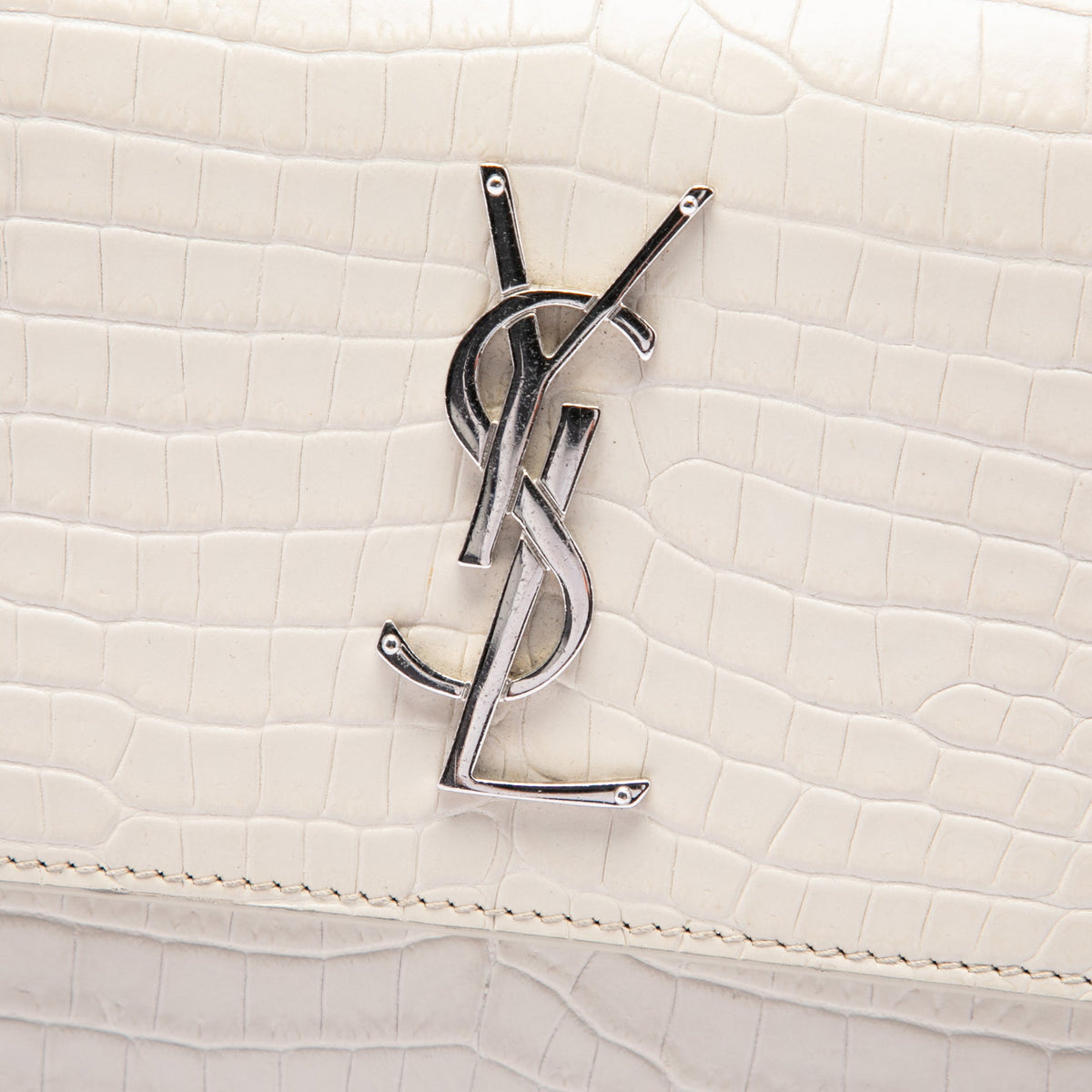 Saint Laurent Medium Croc Embossed Leather Monogram Sunset Crossbody