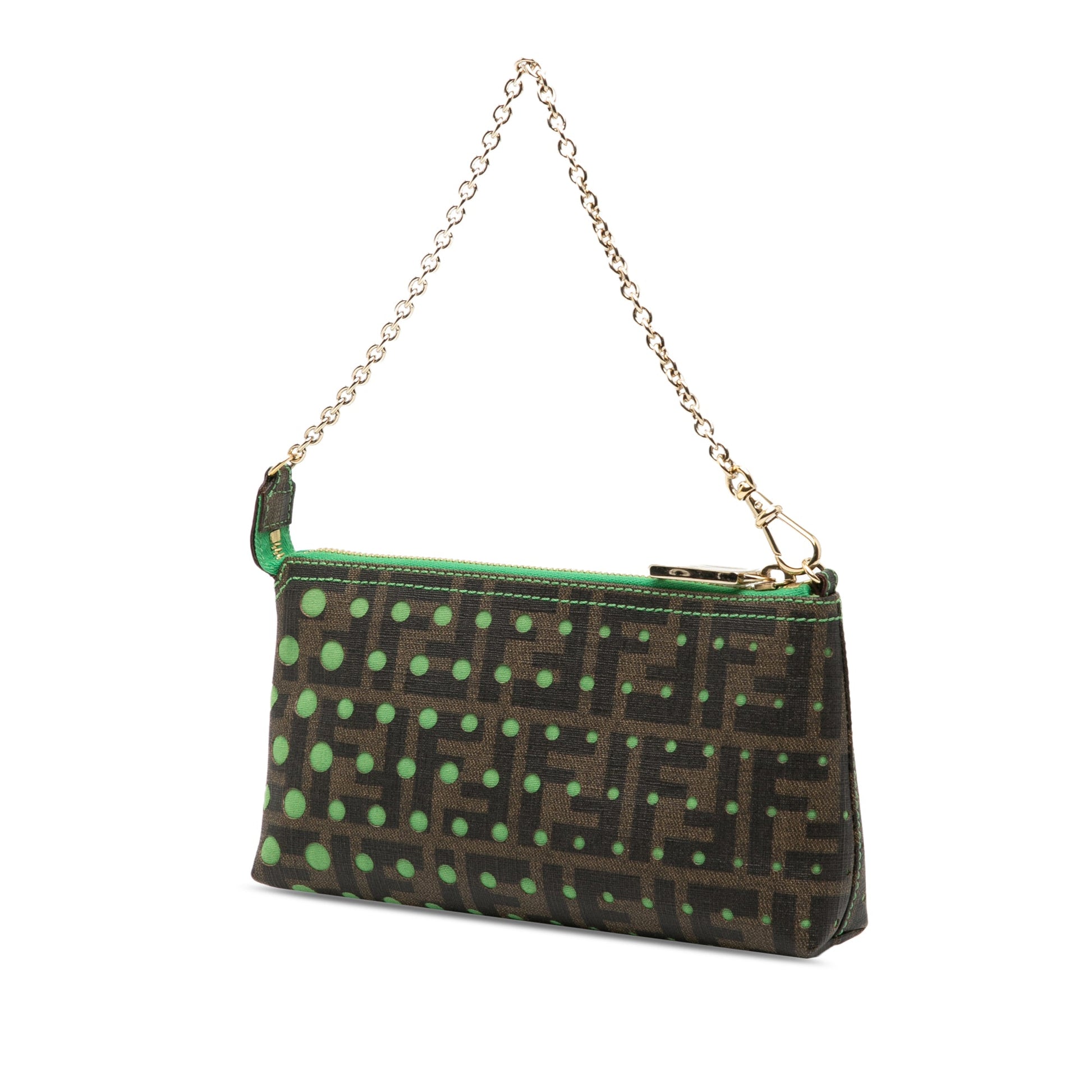Fendi Zucca Spalmati Dots Chain Pochette