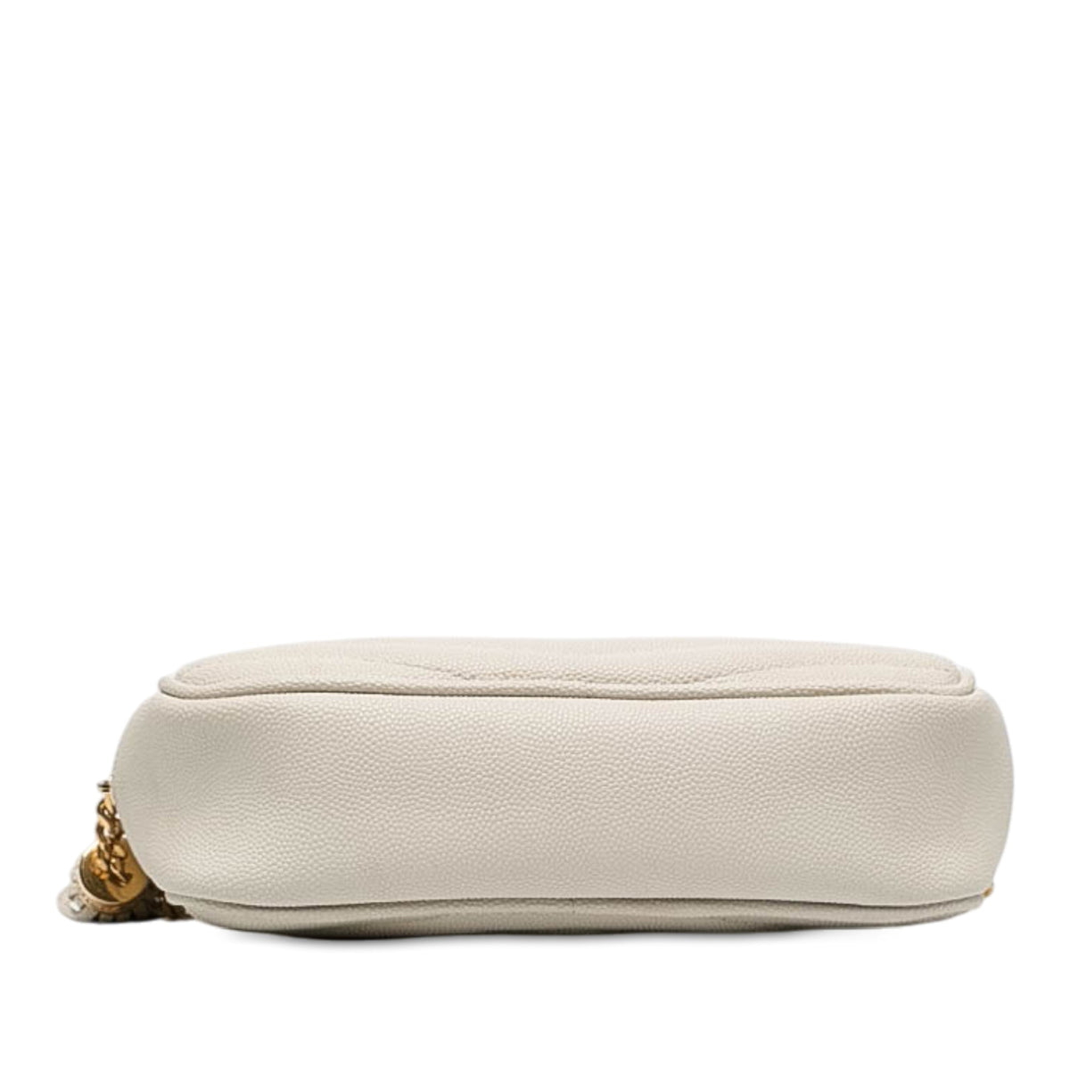 Saint Laurent Mini Grain de Poudre Monogram Lou Tassel Camera Bag — White