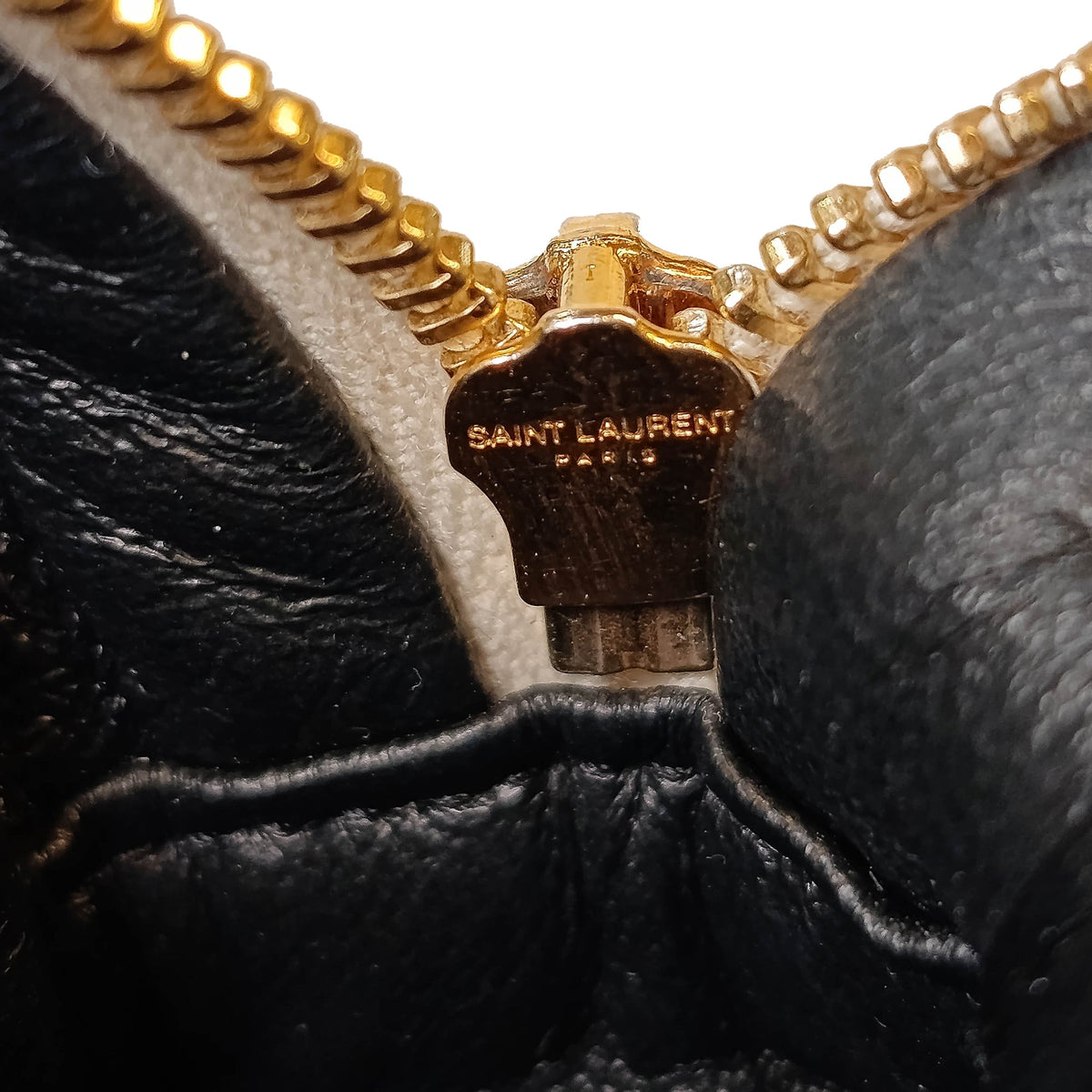 Saint Laurent Mini Grain de Poudre Monogram Lou Tassel Camera Bag — White