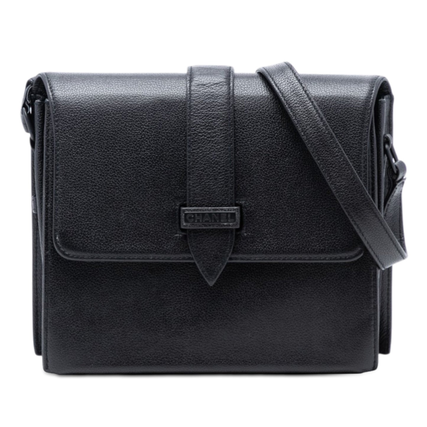 Grained Calfskin Flap Crossbody