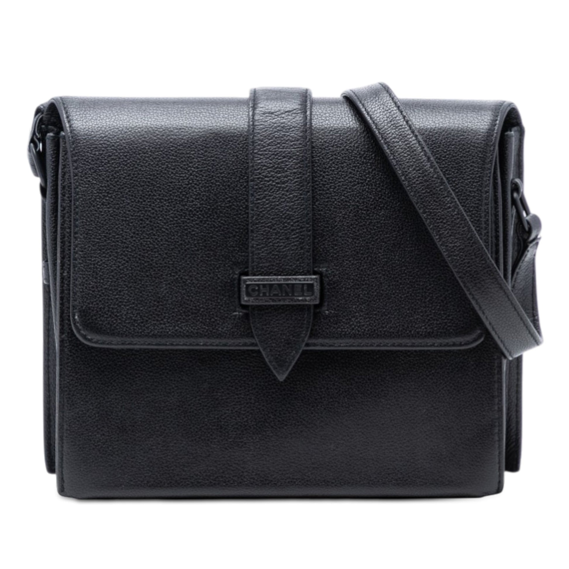 Grained Calfskin Flap Crossbody